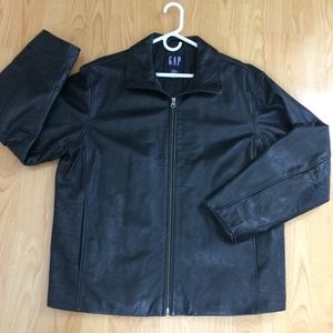 Vintage GAP black leather jacket quilted lining